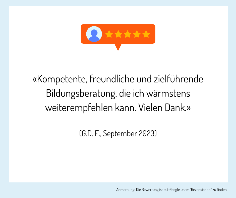 Teilnehmende der Bildungsberatung geben ein Feedback zur Beratung.
