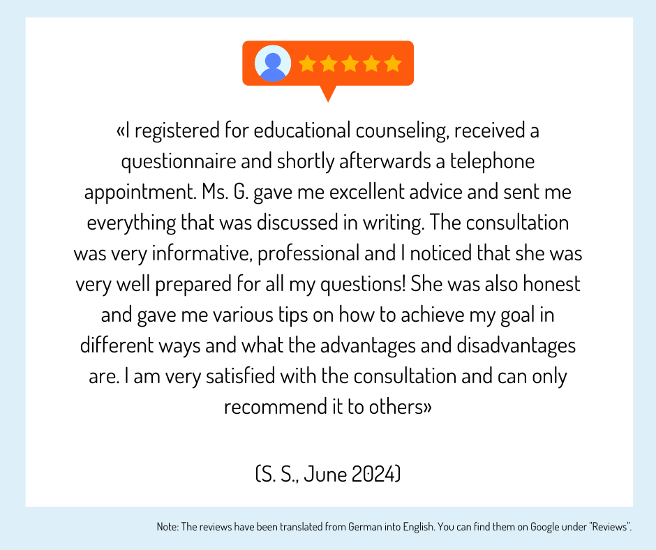 Participants in the educational counseling provide feedback on the counseling.
