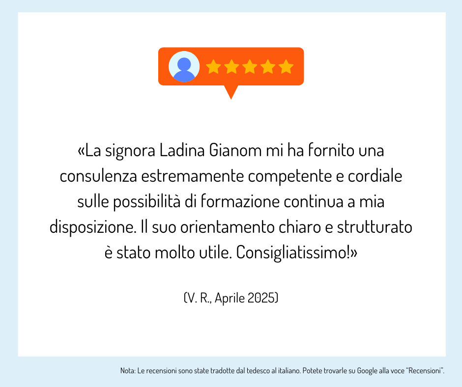 I partecipanti alla consulenza formativa forniscono un feedback sulla consulenza.
