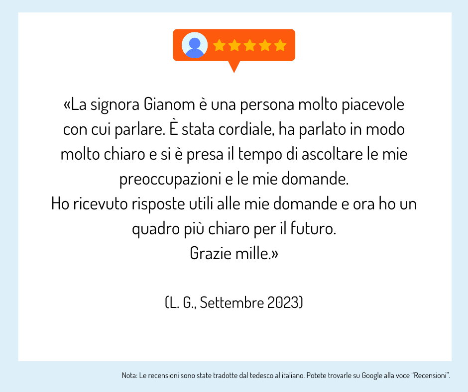 I partecipanti alla consulenza formativa forniscono un feedback sulla consulenza.