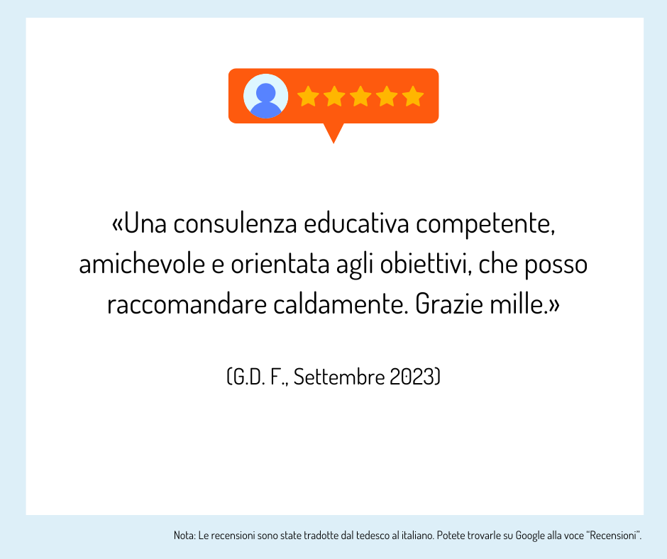 I partecipanti alla consulenza formativa forniscono un feedback sulla consulenza.