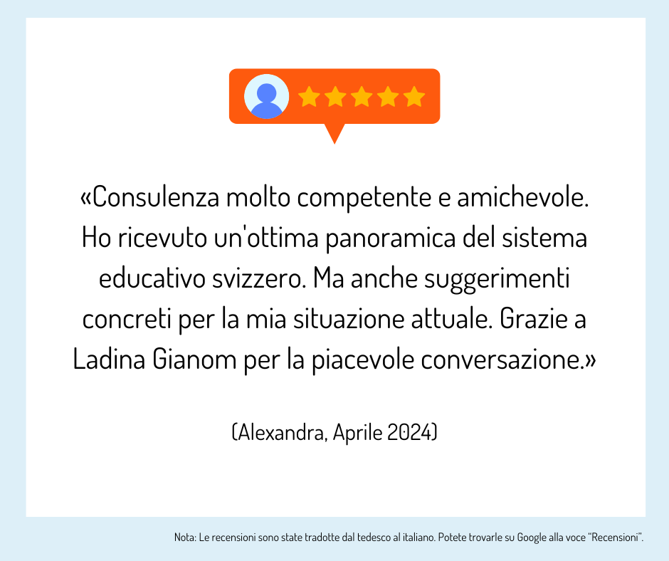 I partecipanti alla consulenza formativa forniscono un feedback sulla consulenza.