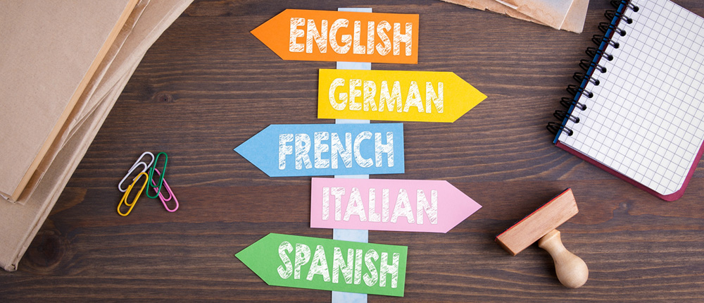 English German French Italian Spanish